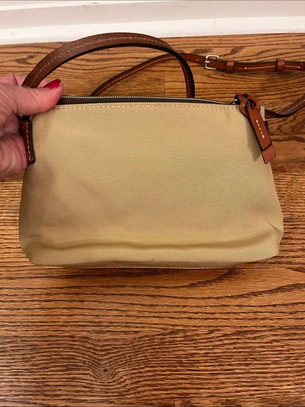 Dooney & Bourke Khaki Nylon Crossbody Pouchette Bag